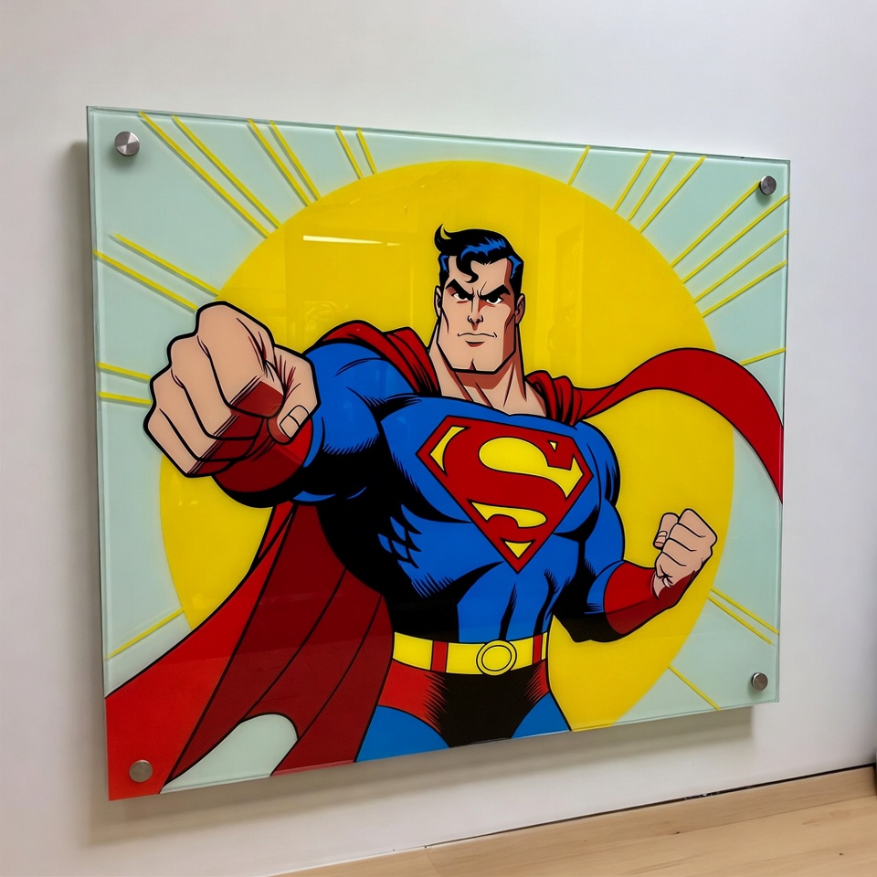 Cartoon character glass painting