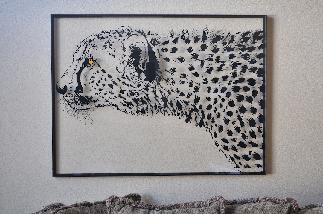 Cheetah glass painting