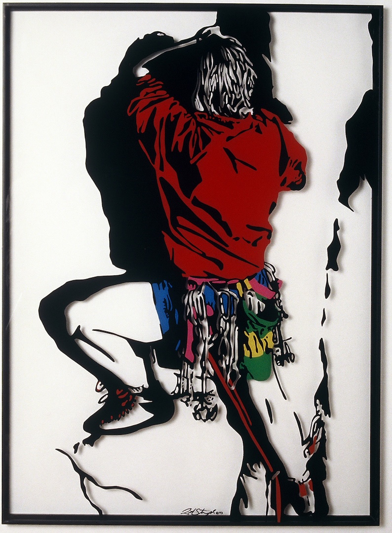 Rock climber glass painting
